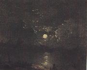 Attributed to henry pether The City of London from the Thames by Moonlight (mk37) oil